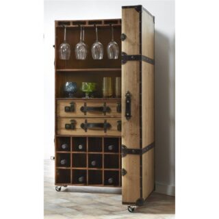 MUEBLE BAR MADERA NATURAL 60 x 40 x 125 CMS.