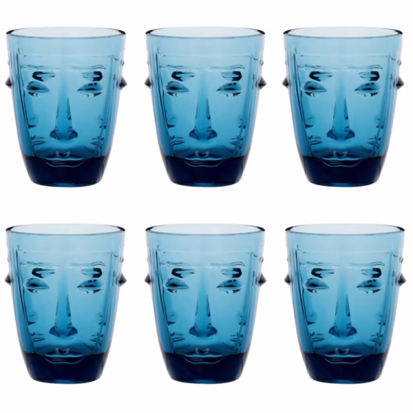 VASO CARA JGO.6 PIEZAS H10 X D8 CM.