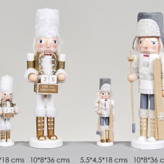 FIGURA CASCANUECES NAVIDEÑO CON SKI 36cm