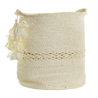 CESTA FIBRA NATURAL BEIS 33x33x35,5 cm.