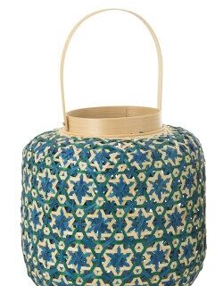 FAROLILLO BAMBÚ COLOR AZUL