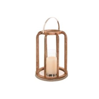 PORTAVELA DE MADERA Y CRISTAL