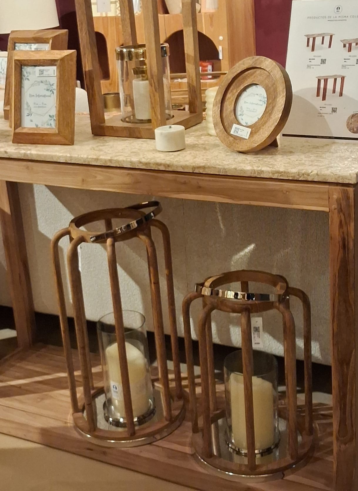 PORTAVELA DE MADERA Y CRISTAL - Imagen 2