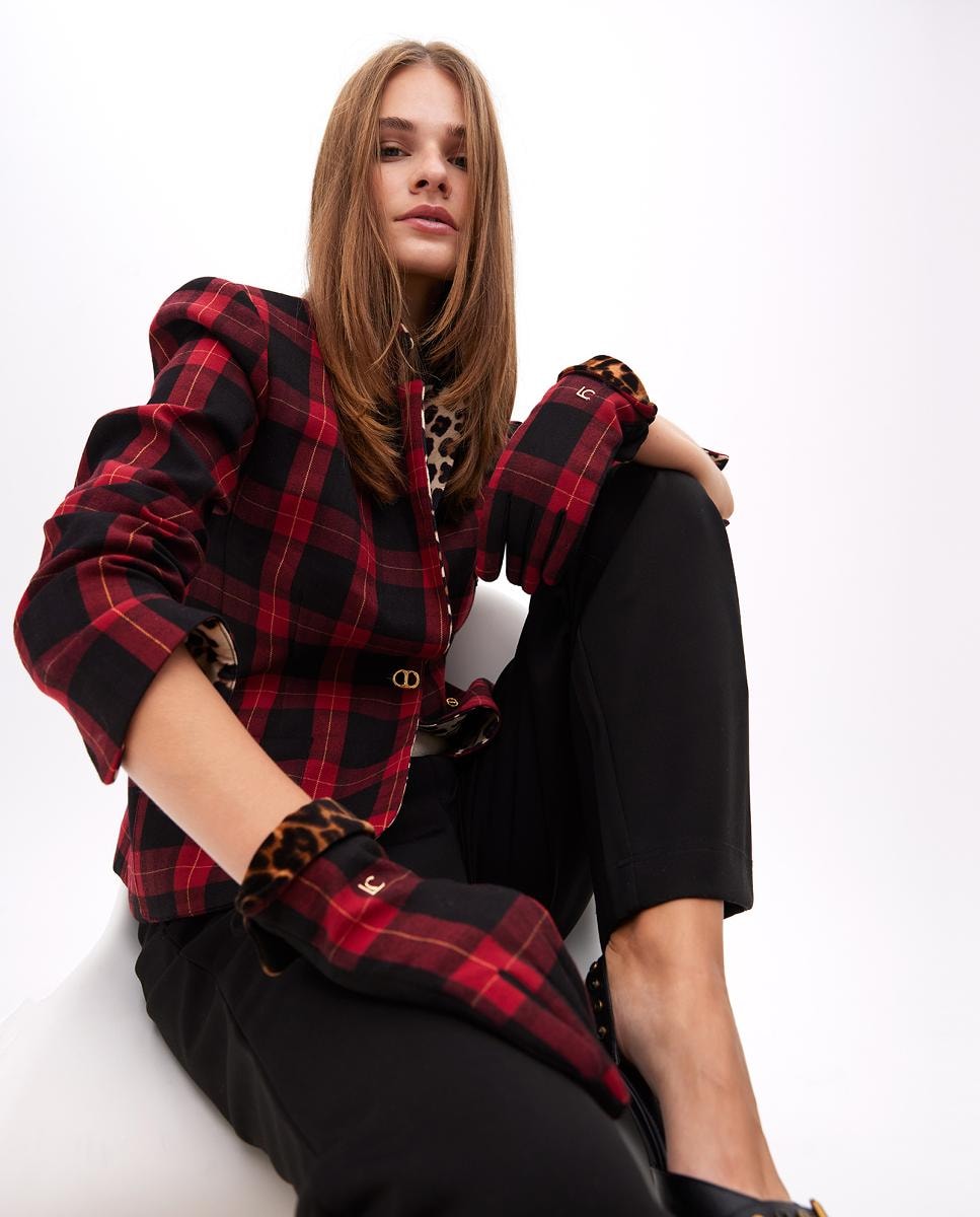 GUANTE LOLA CASADEMUNT TARTAÁN LEOPARDO - Imagen 2