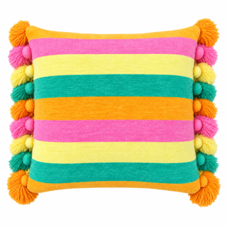 COJIN BORLAS A RAYAS DE COLORES